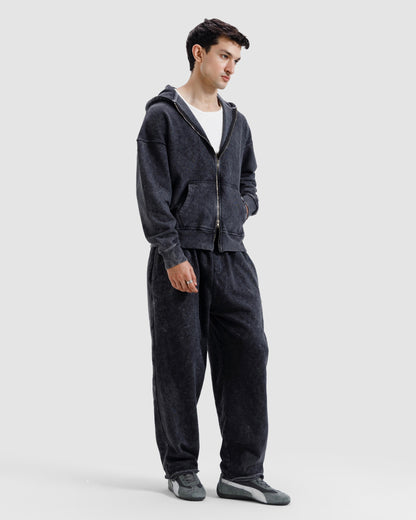 Washed Zipper Hoodie