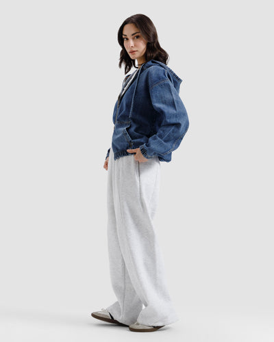 Washed Hooded Denim Jacket