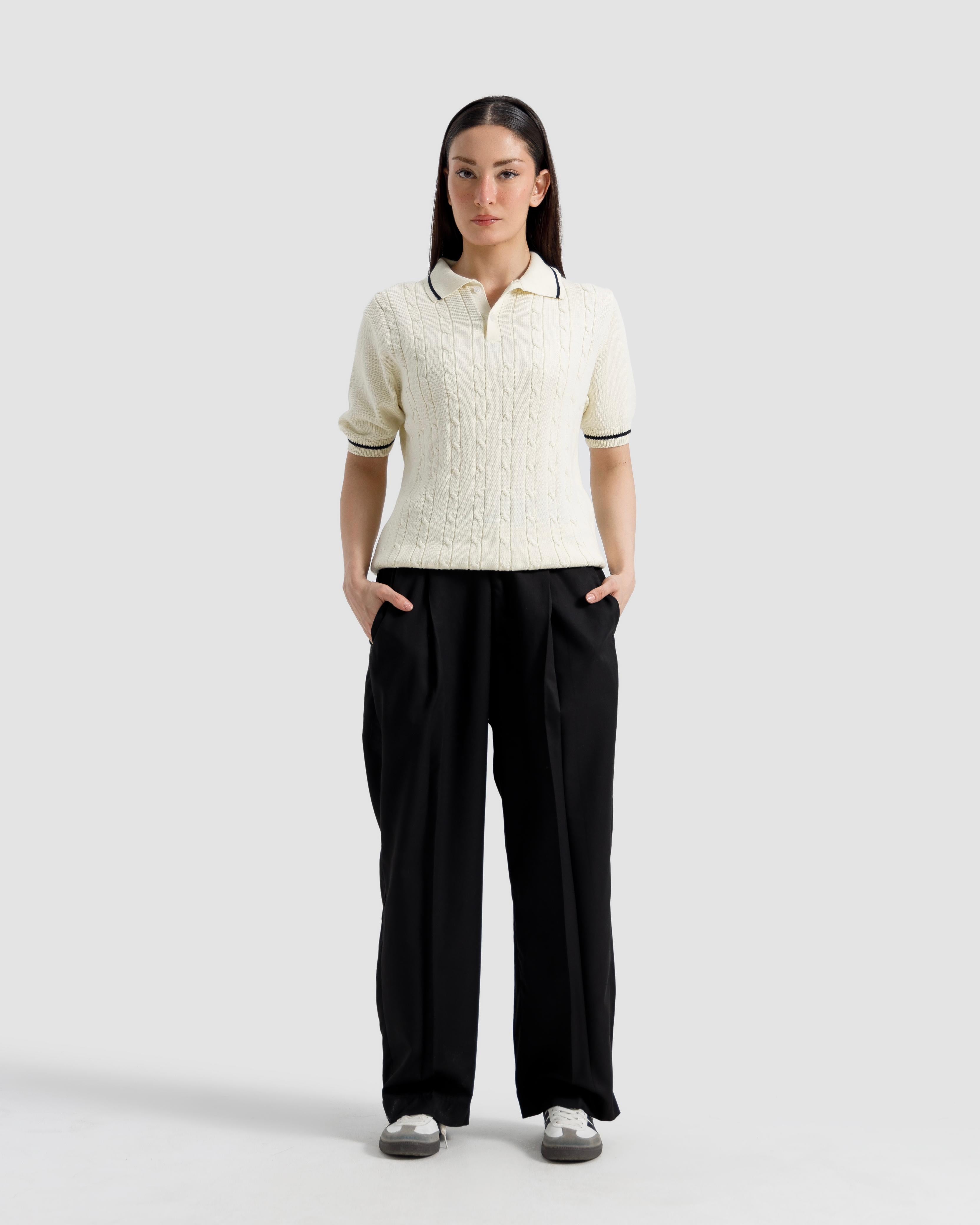 Cable Knit Polo