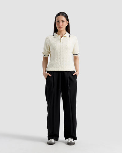 Cable Knit Polo