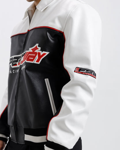 Faux Leather Racer Jacket