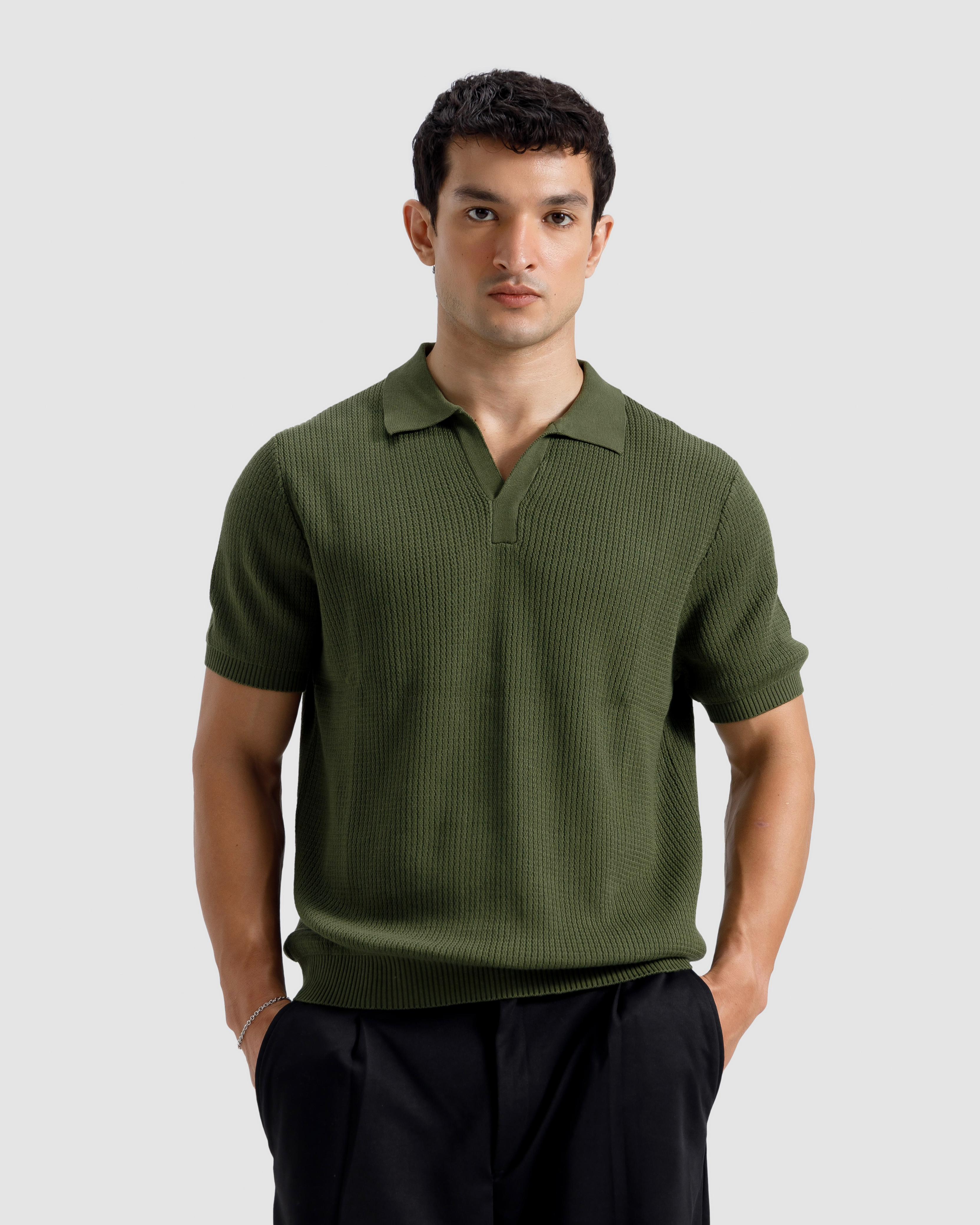 Textured Knit Polo