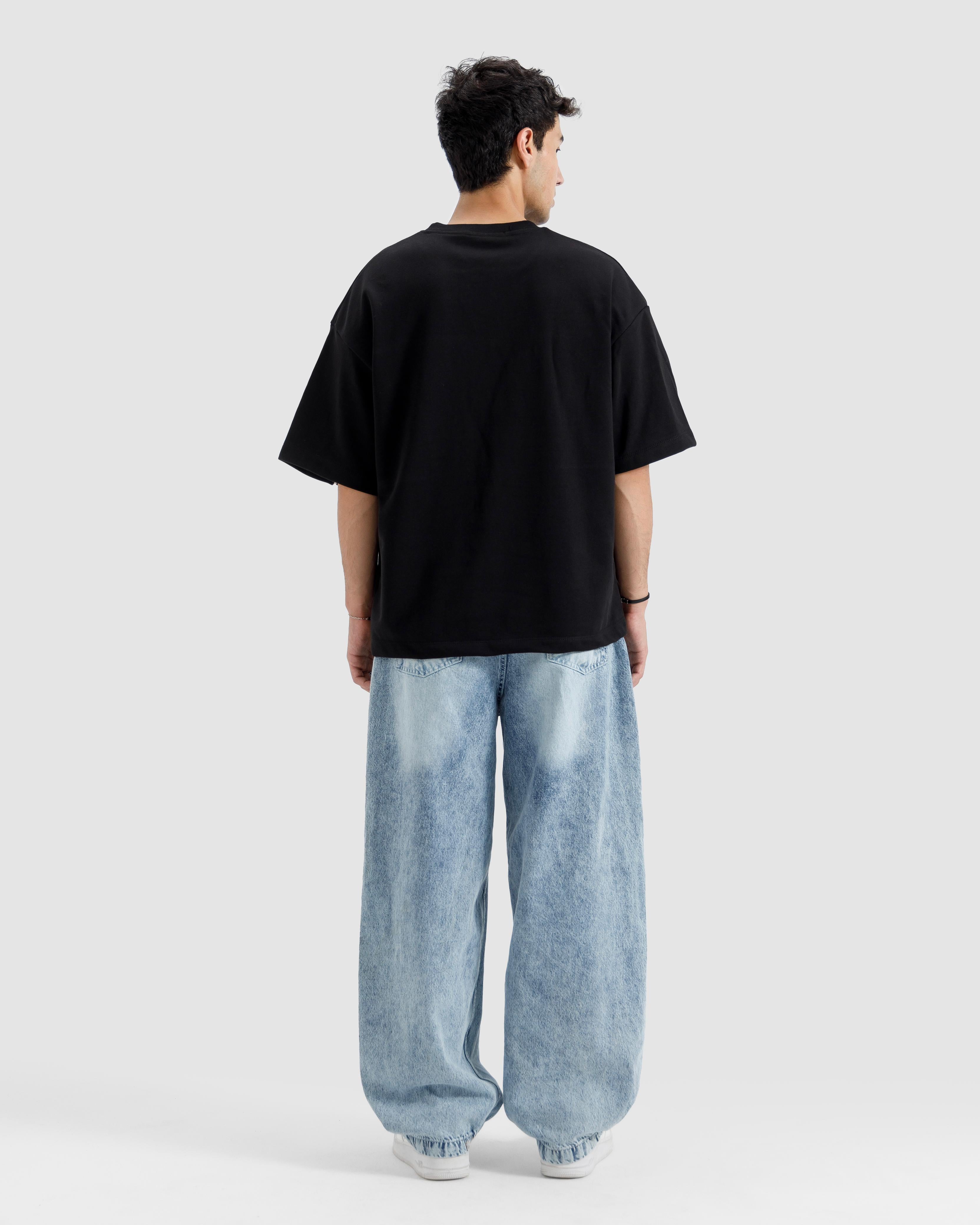 Boxy Printed Piping Tshirt