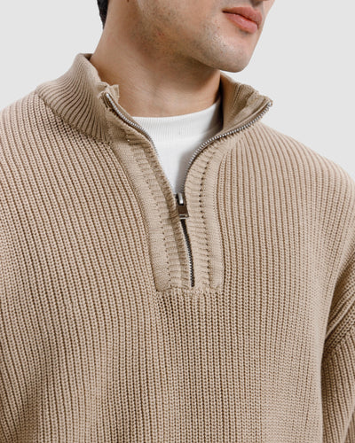Knitted Quarter-Zip Sweater