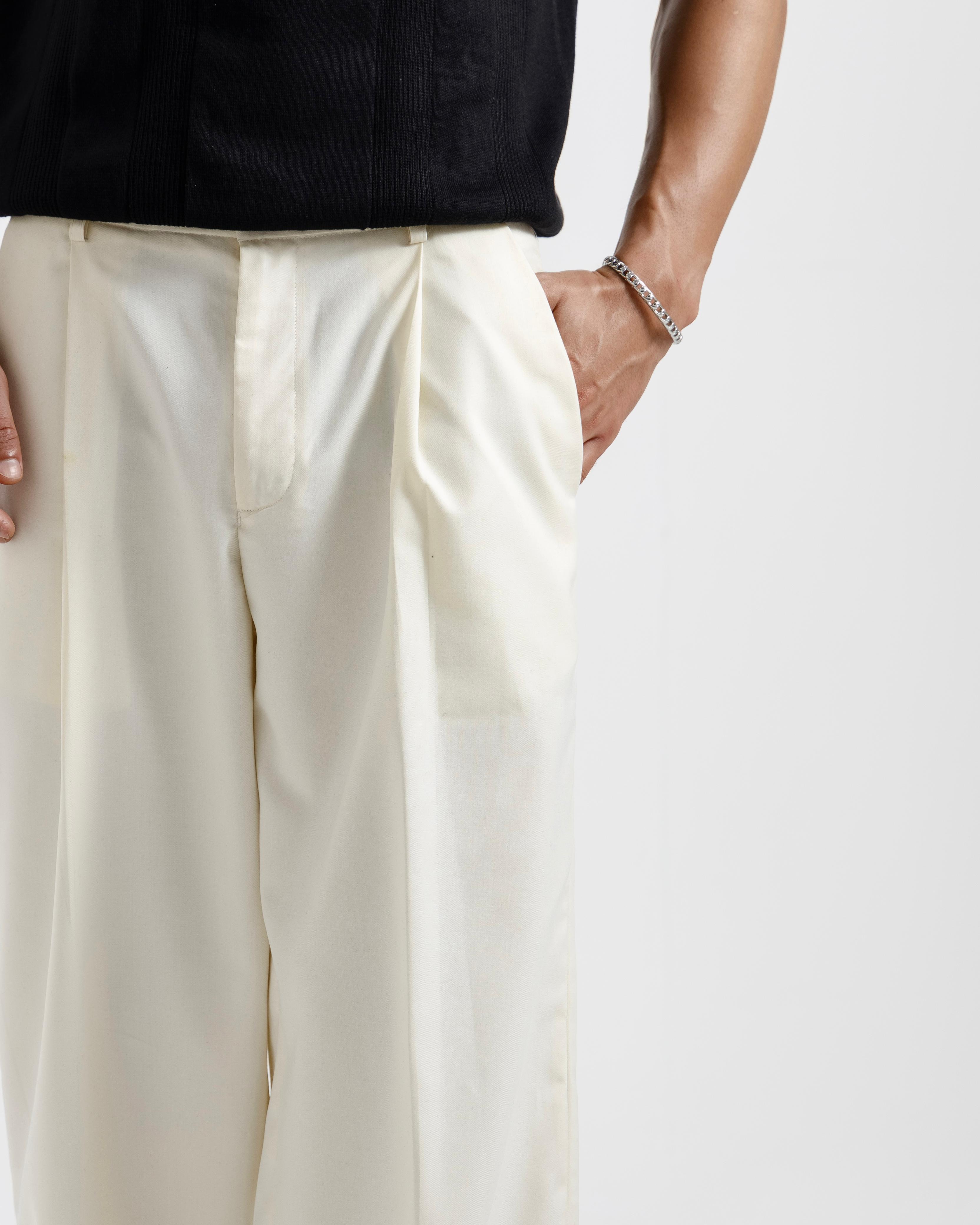 Tailored Wide Leg Pleated Pants