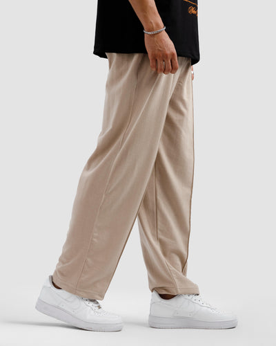 Taupe Pleated Essential Trousers