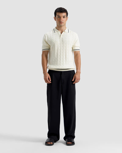 Cable Knit Polo