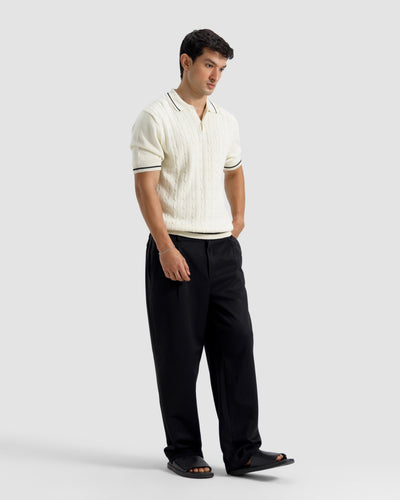 Cable Knit Polo