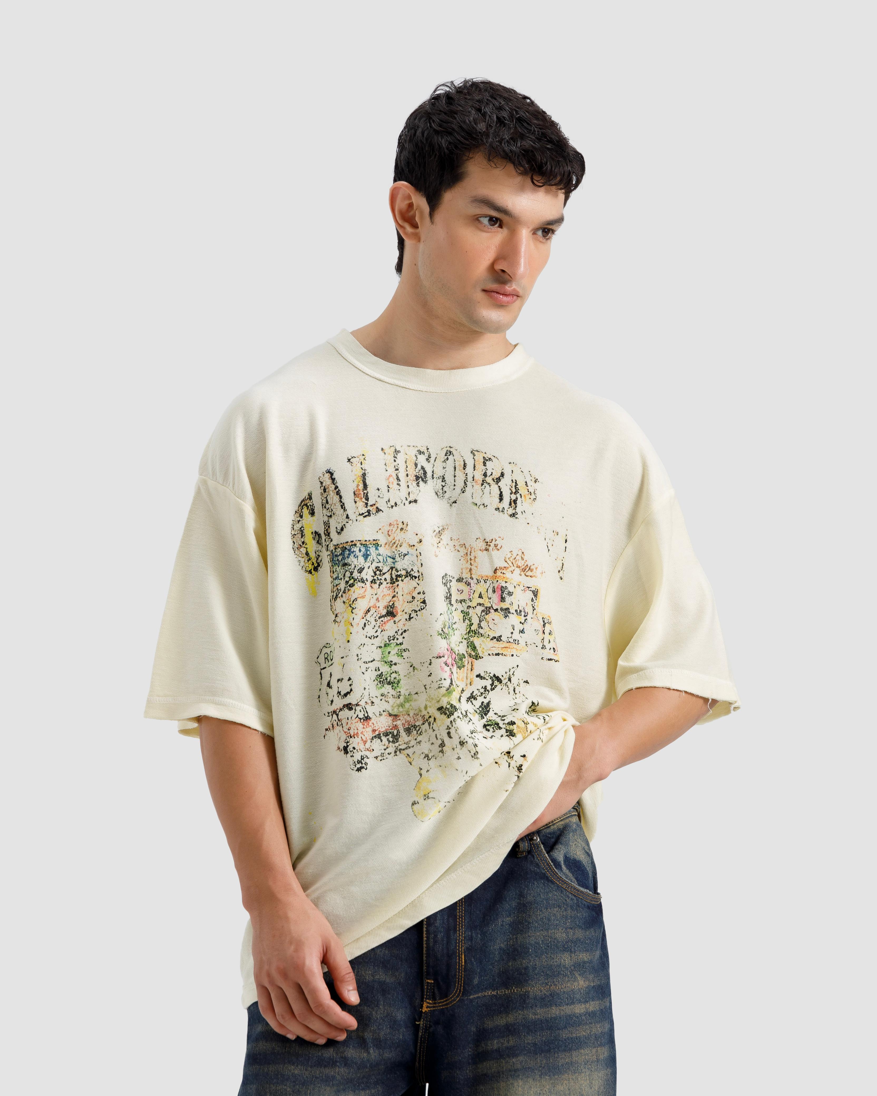Washed Print Knit Tshirt