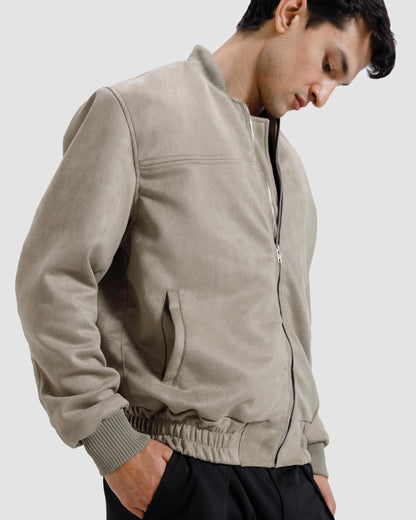 Suede Varsity Jacket