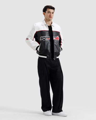 Faux Leather Racer Jacket