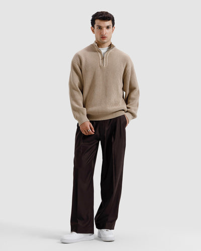 Knitted Quarter-Zip Sweater