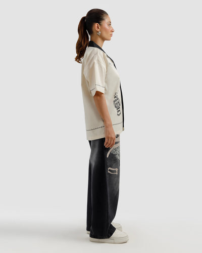 Contrast Collar Shirt