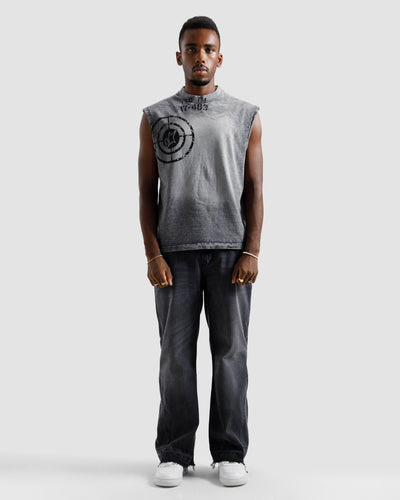 Washed Dart Sleeveless Tshirt