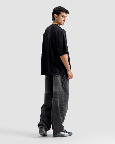 Washed Print Knit Tshirt