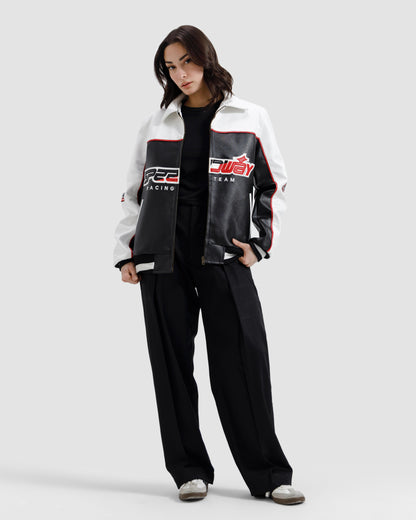 Faux Leather Racer Jacket
