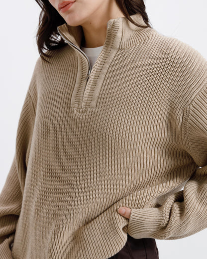 Knitted Quarter-Zip Sweater