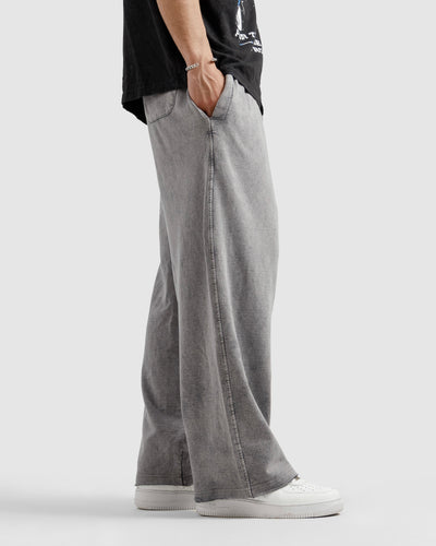 Washed Trousers With Raw Edges