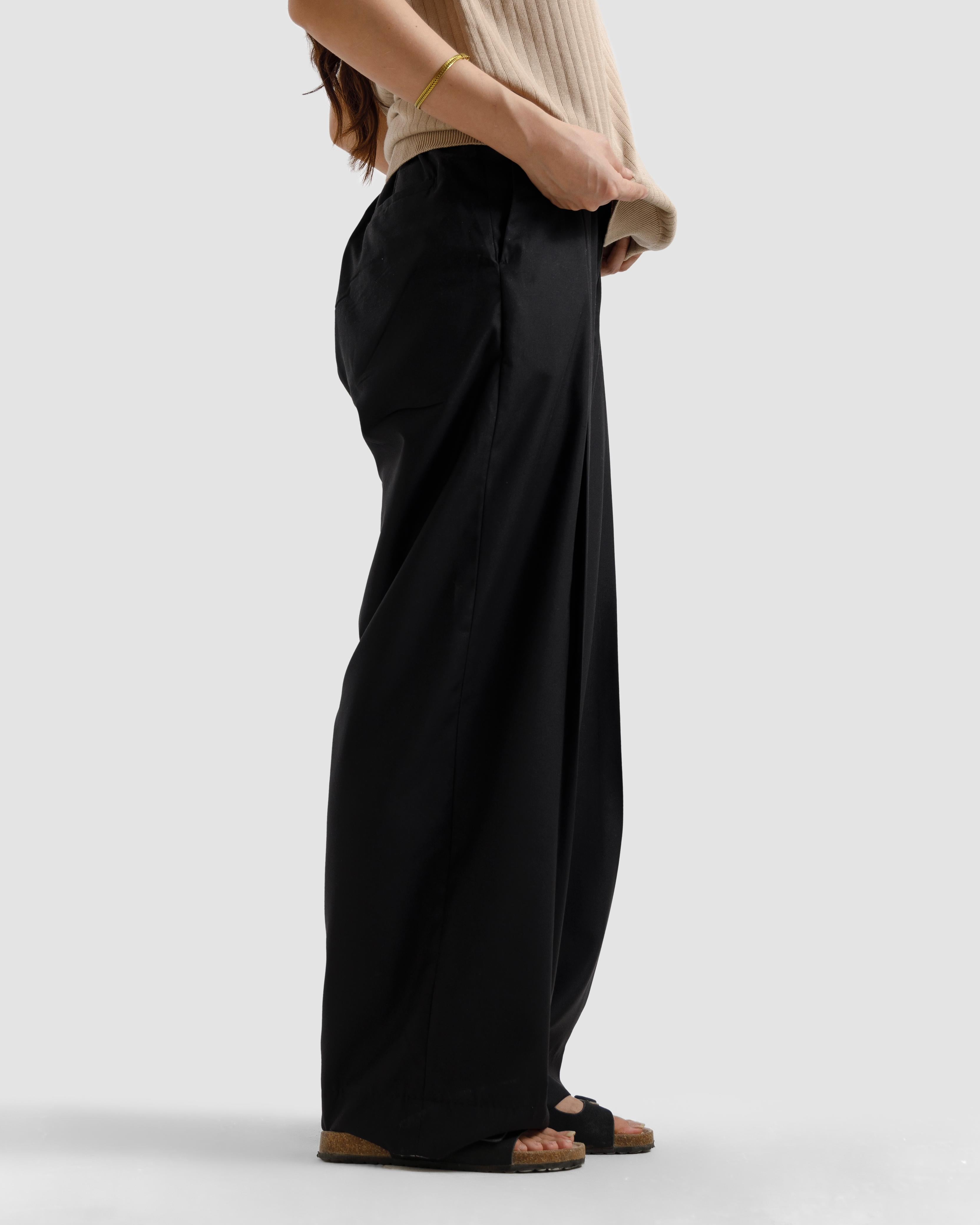 Tailored Wide Leg Pleated Pants