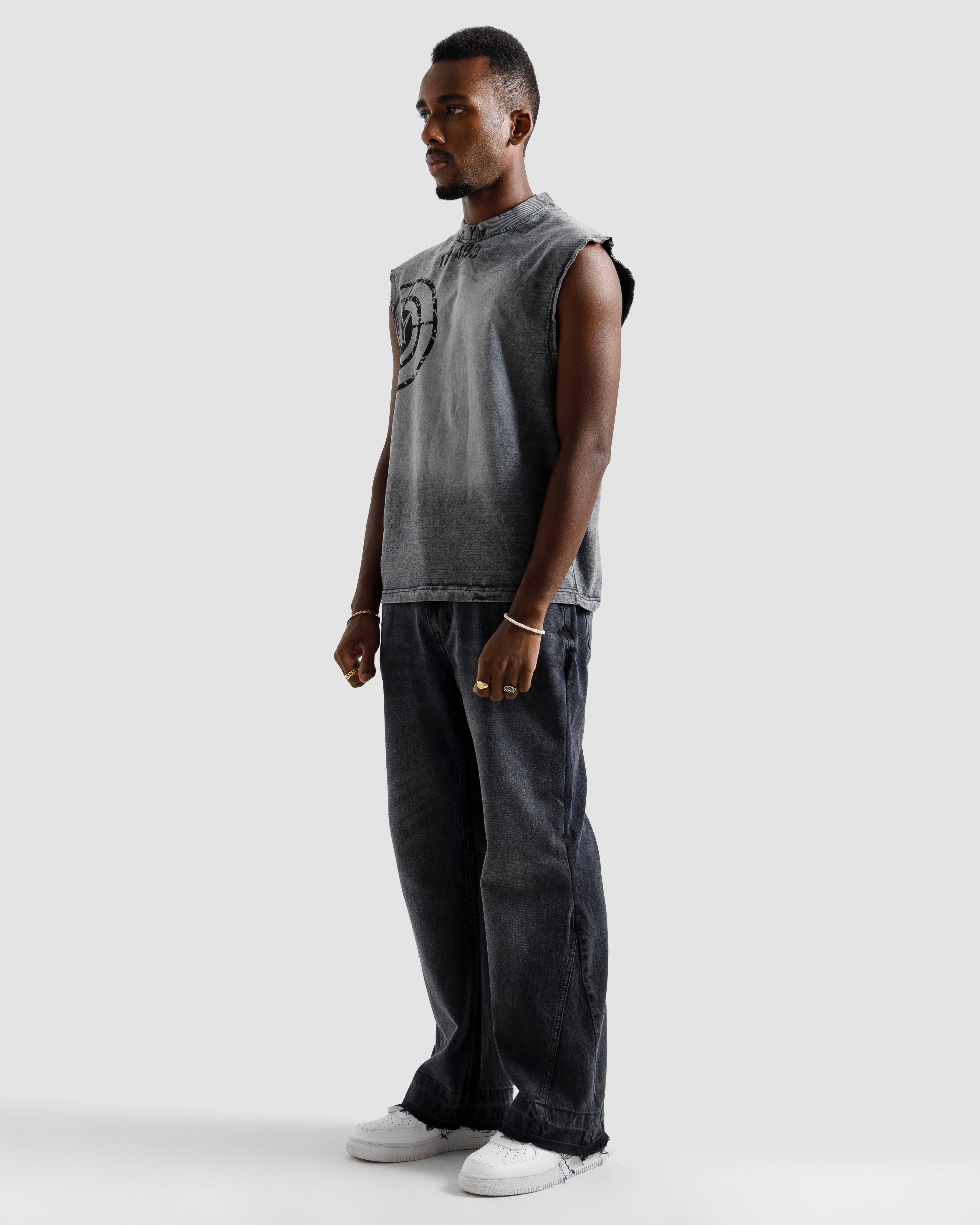 Washed Dart Sleeveless Tshirt