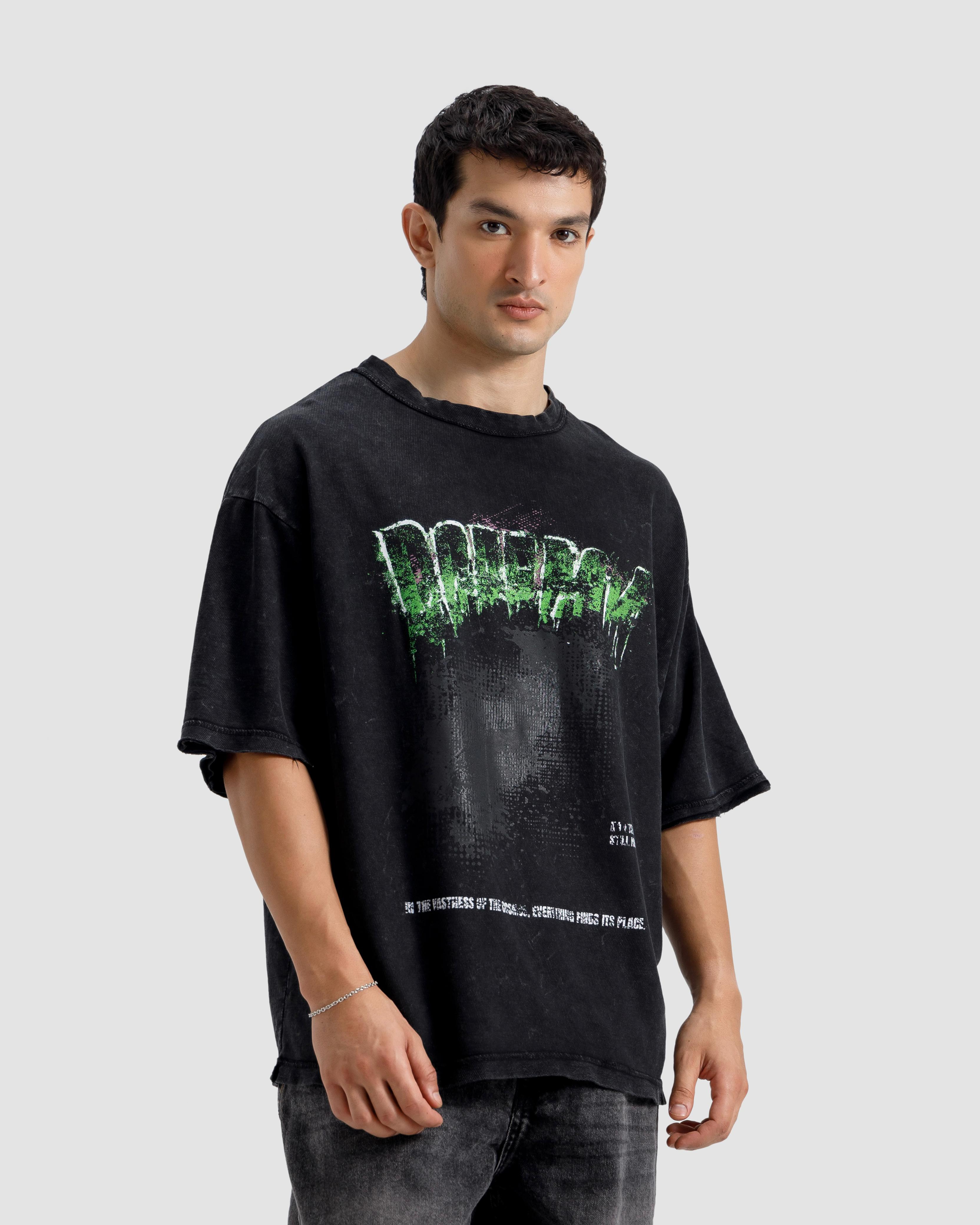 Washed Print Knit Tshirt