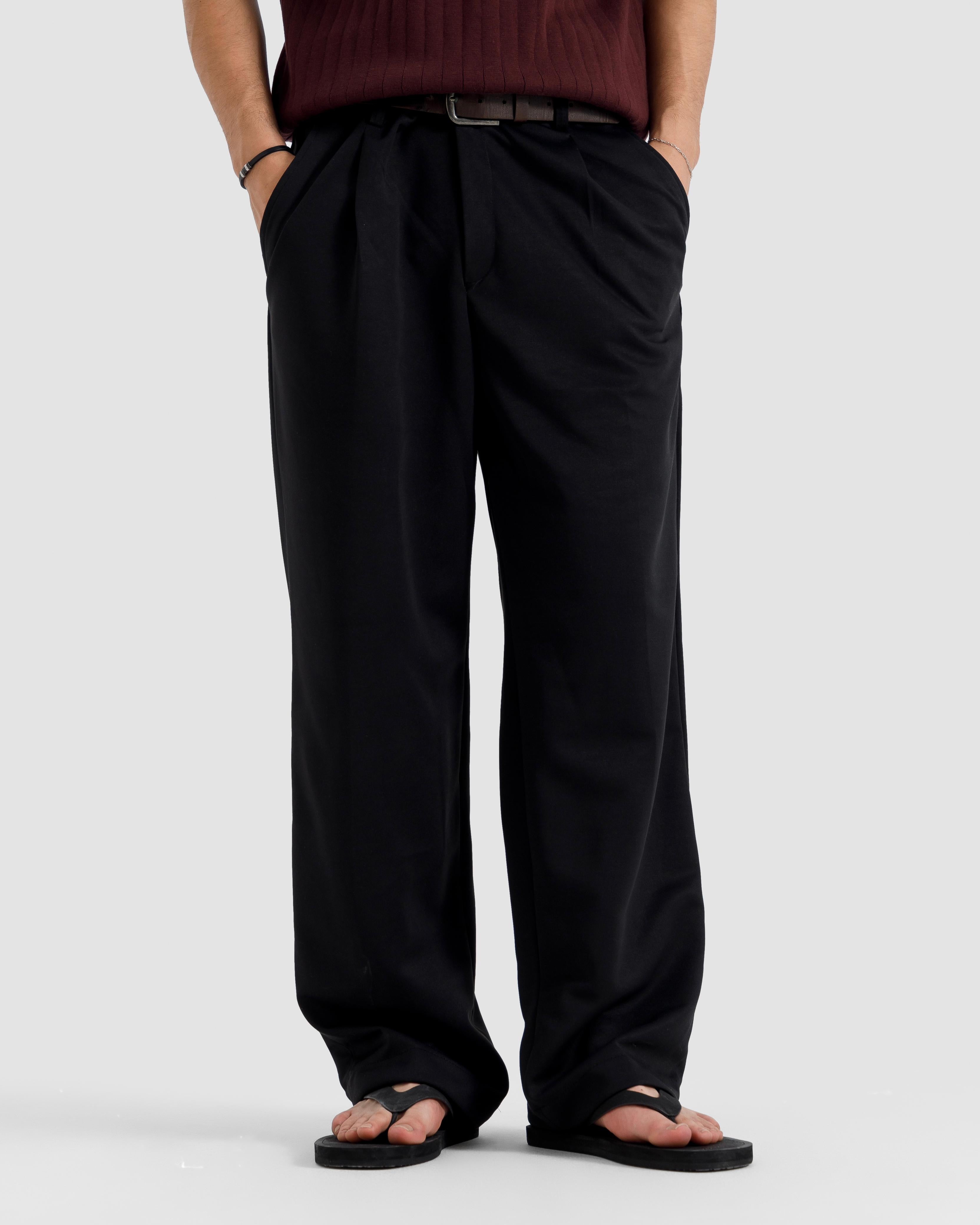 Straight Fit Tailored Pleated Pants