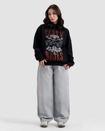 Washed Reverse Detail Guns & Roses Hoodie