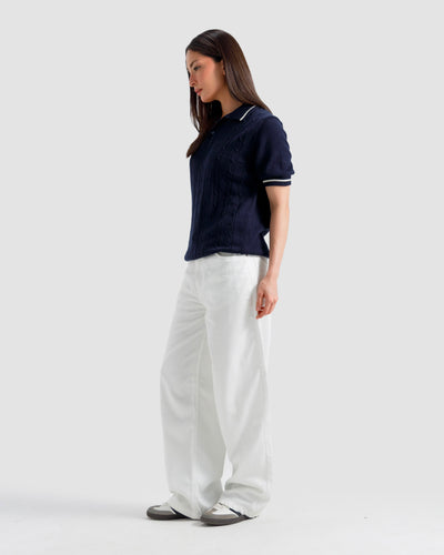 Cable Knit Polo