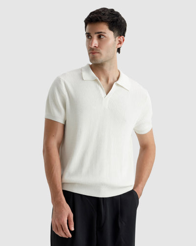 Textured Knit Polo