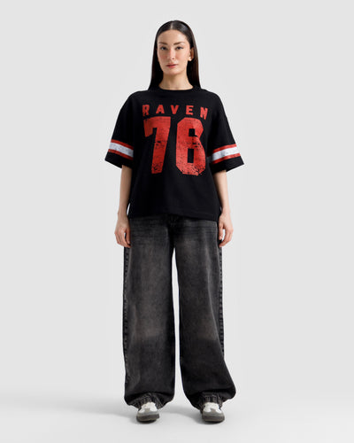 Textured Varsity Print Tshirt