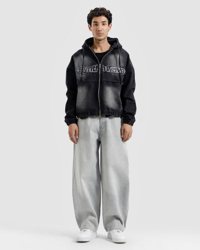 Washed Hooded Denim Jacket