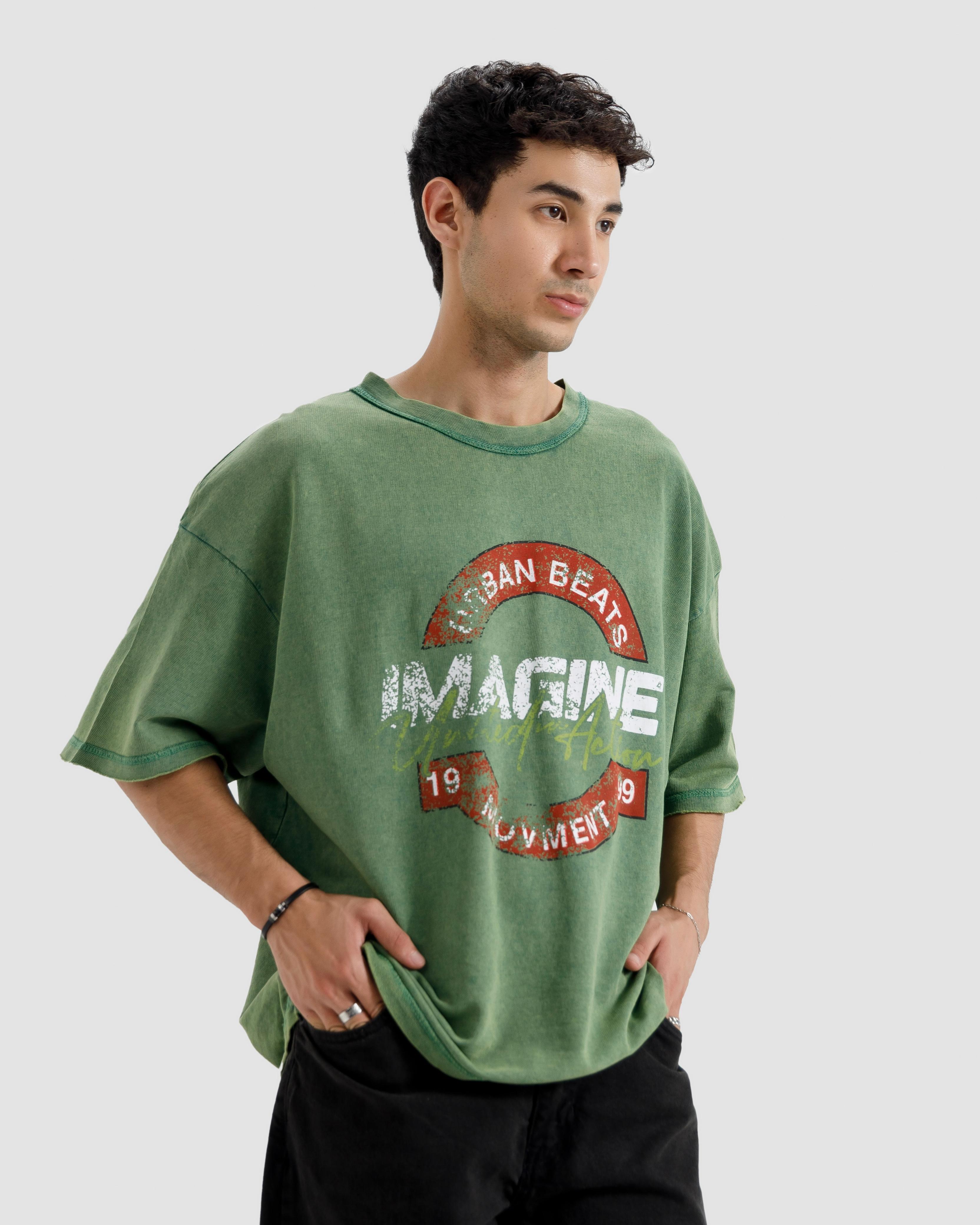 Washed Print Knit Tshirt
