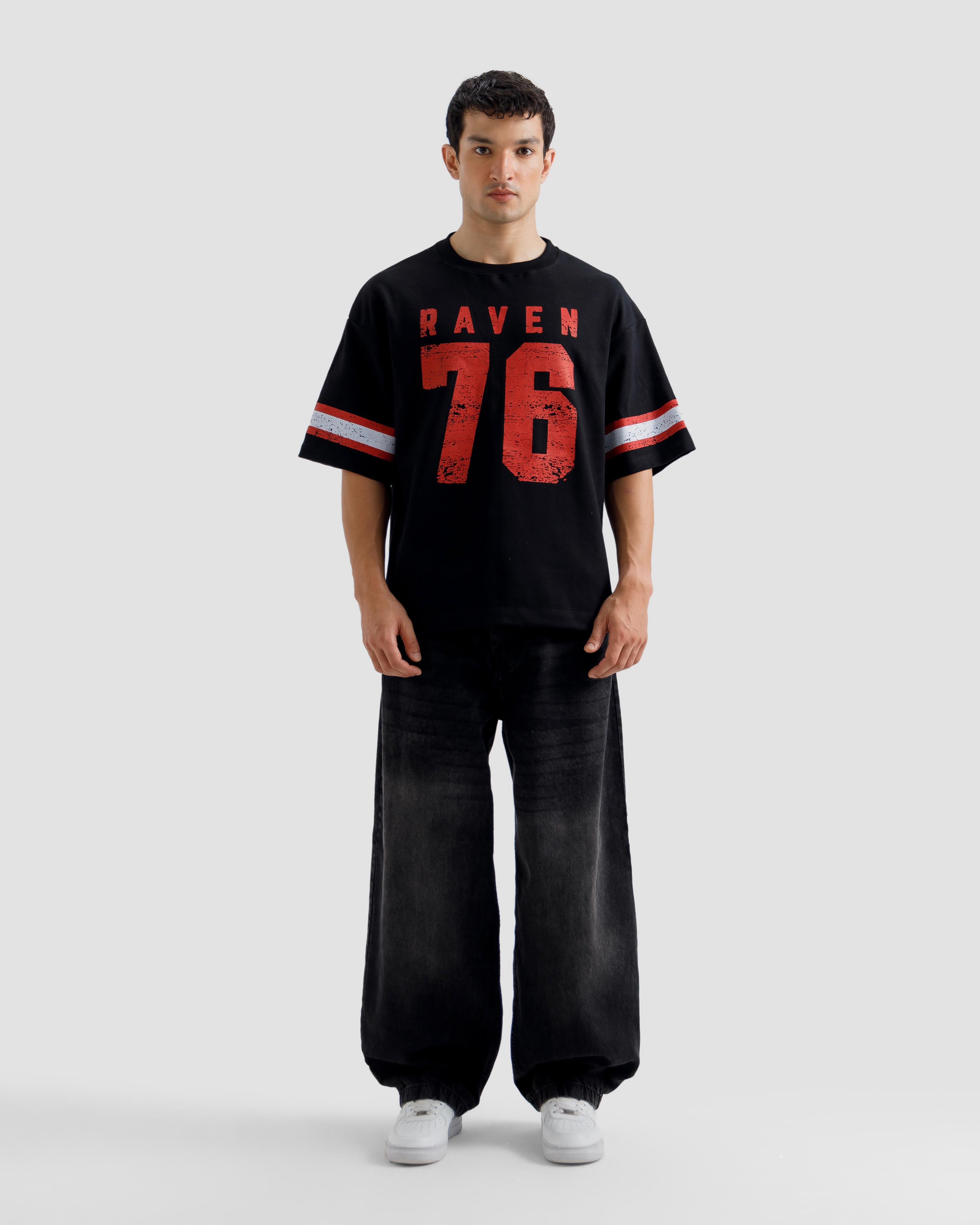 Textured Varsity Print Tshirt