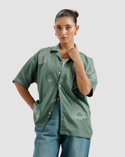 Embroidered Collar Shirt