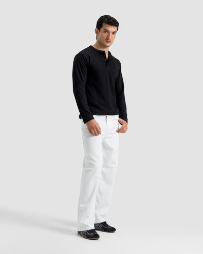 Waffle-Knit Henley Tshirt