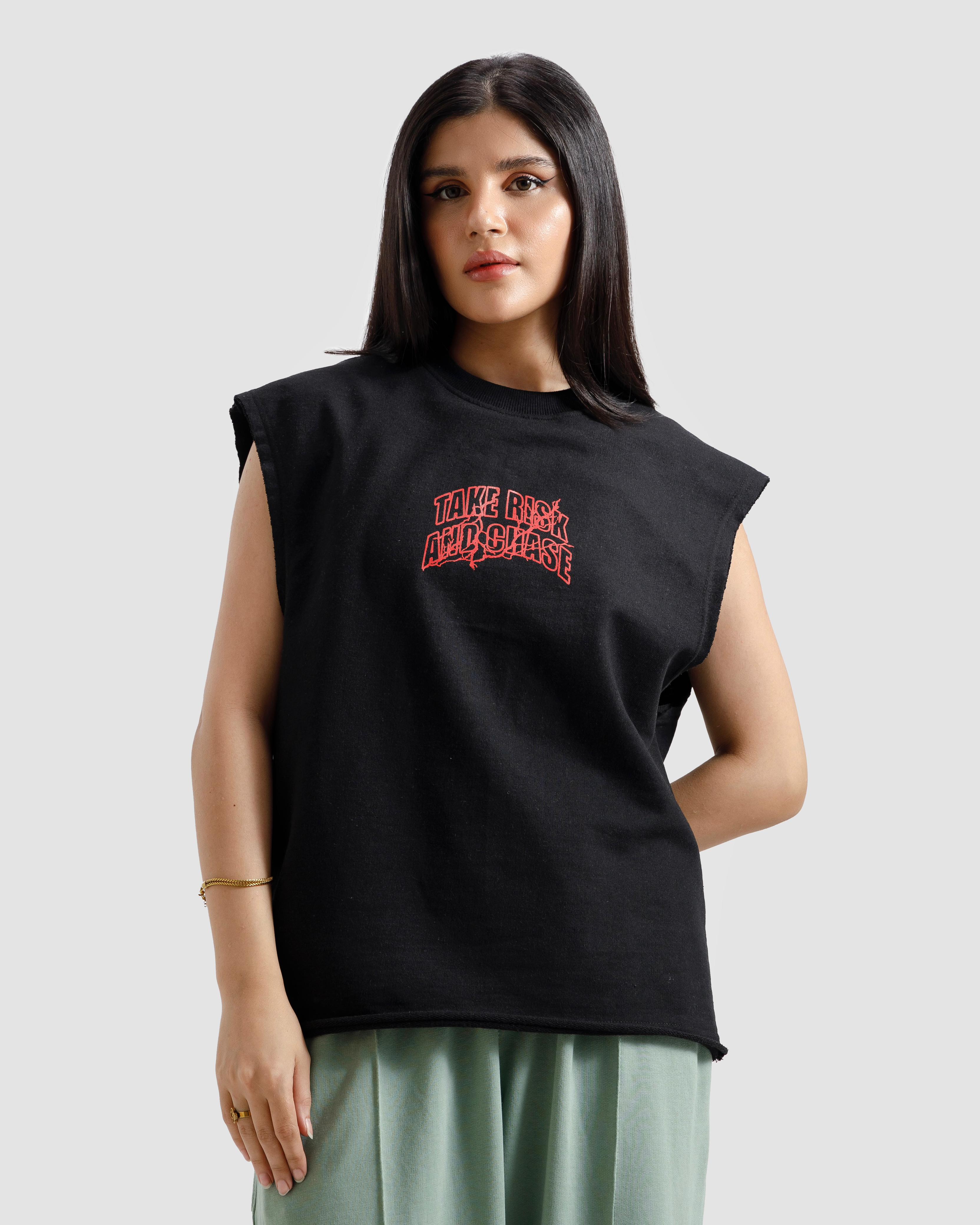 Sleeveless Take Risk And Chase Tshirt