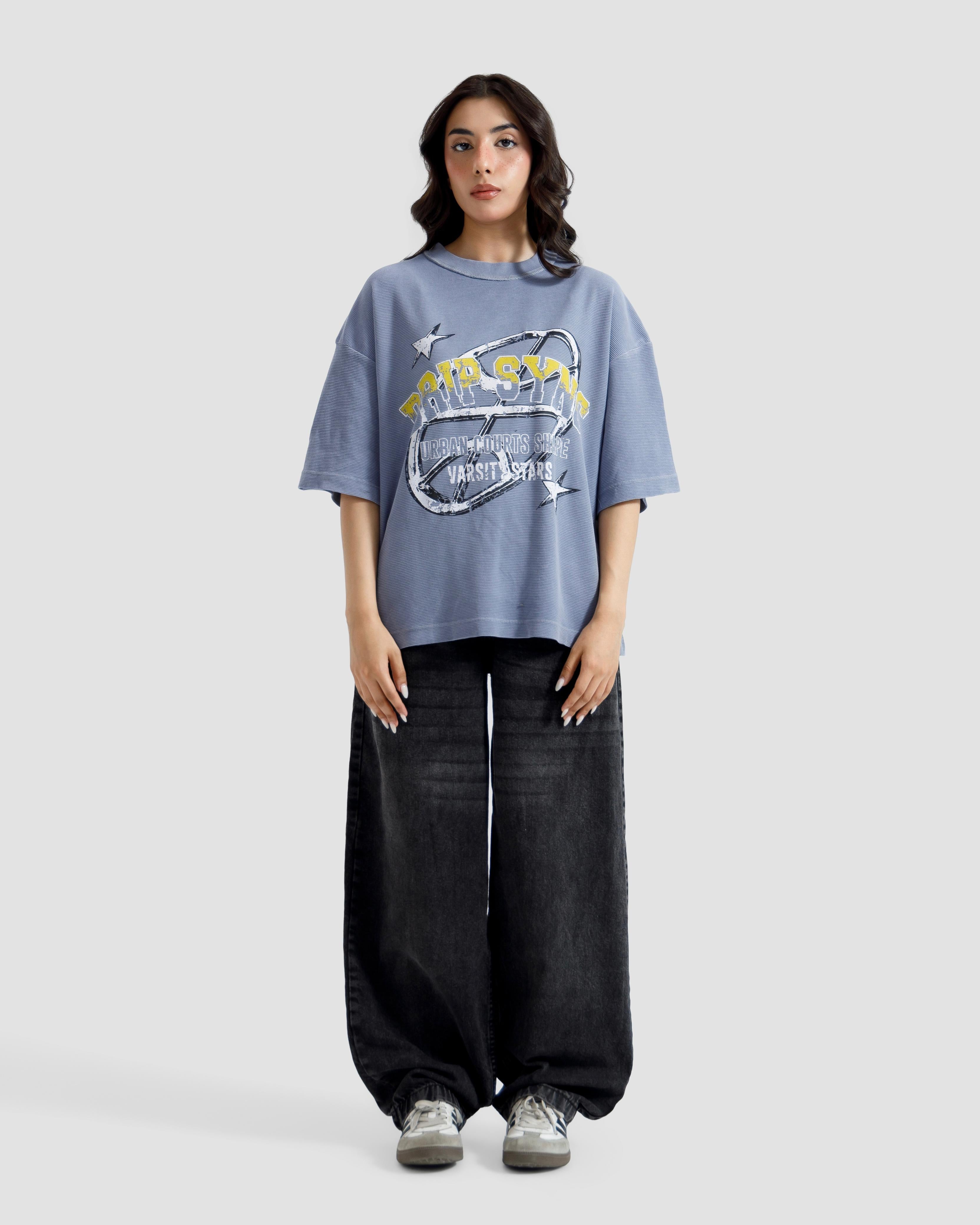 Washed Print Knit Tshirt