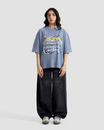 Washed Print Knit Tshirt