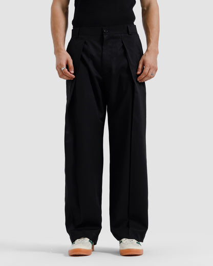 Tailored Pinstriped Pleated Pants
