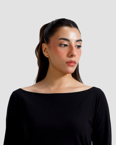 Boat-Neck Full Sleeves Tshirt