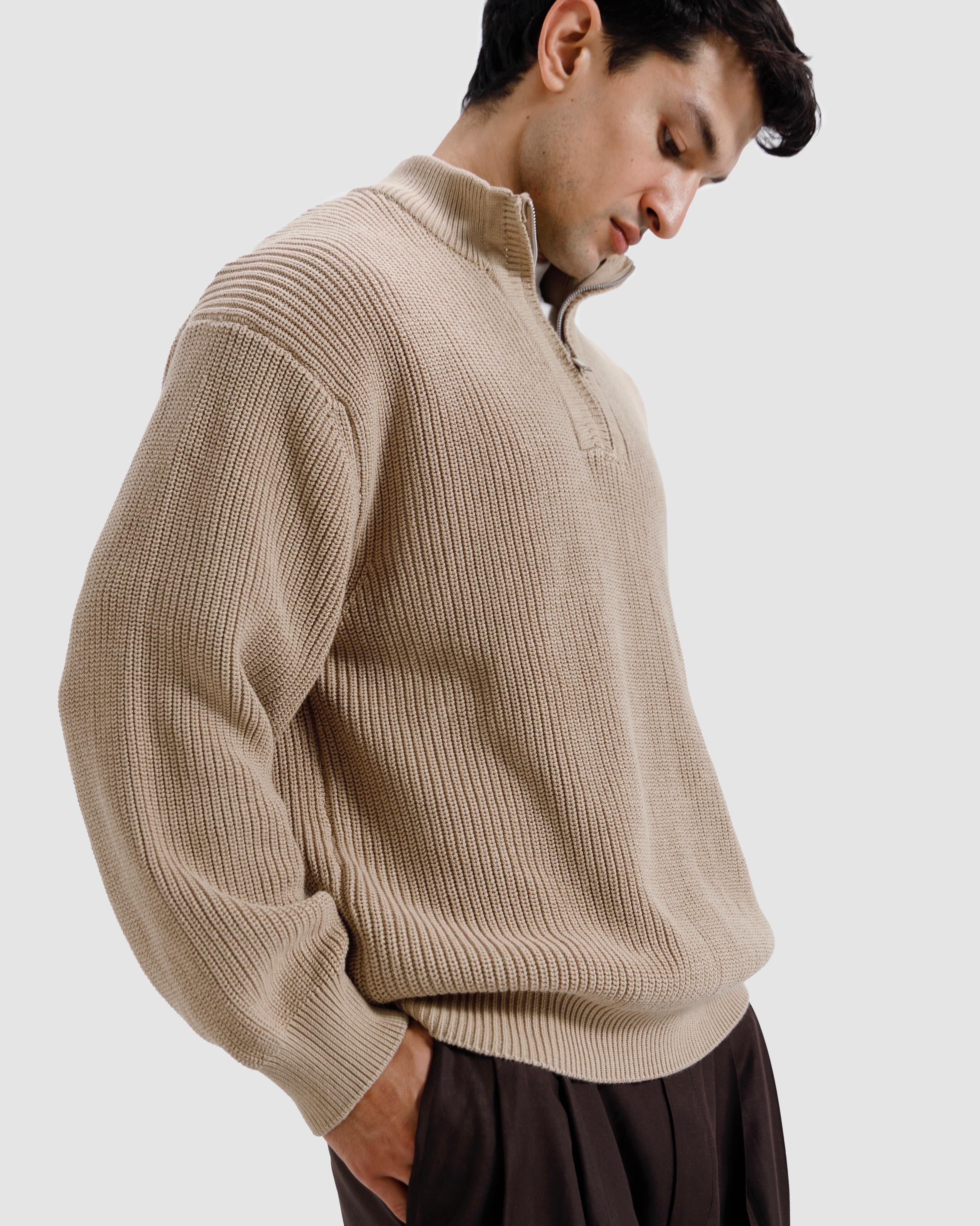 Knitted Quarter-Zip Sweater