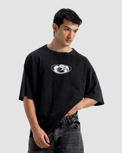 Washed Print Knit Tshirt