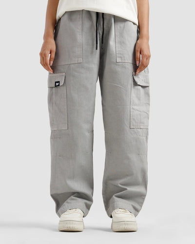Washed Ash Grey Cargo Pants