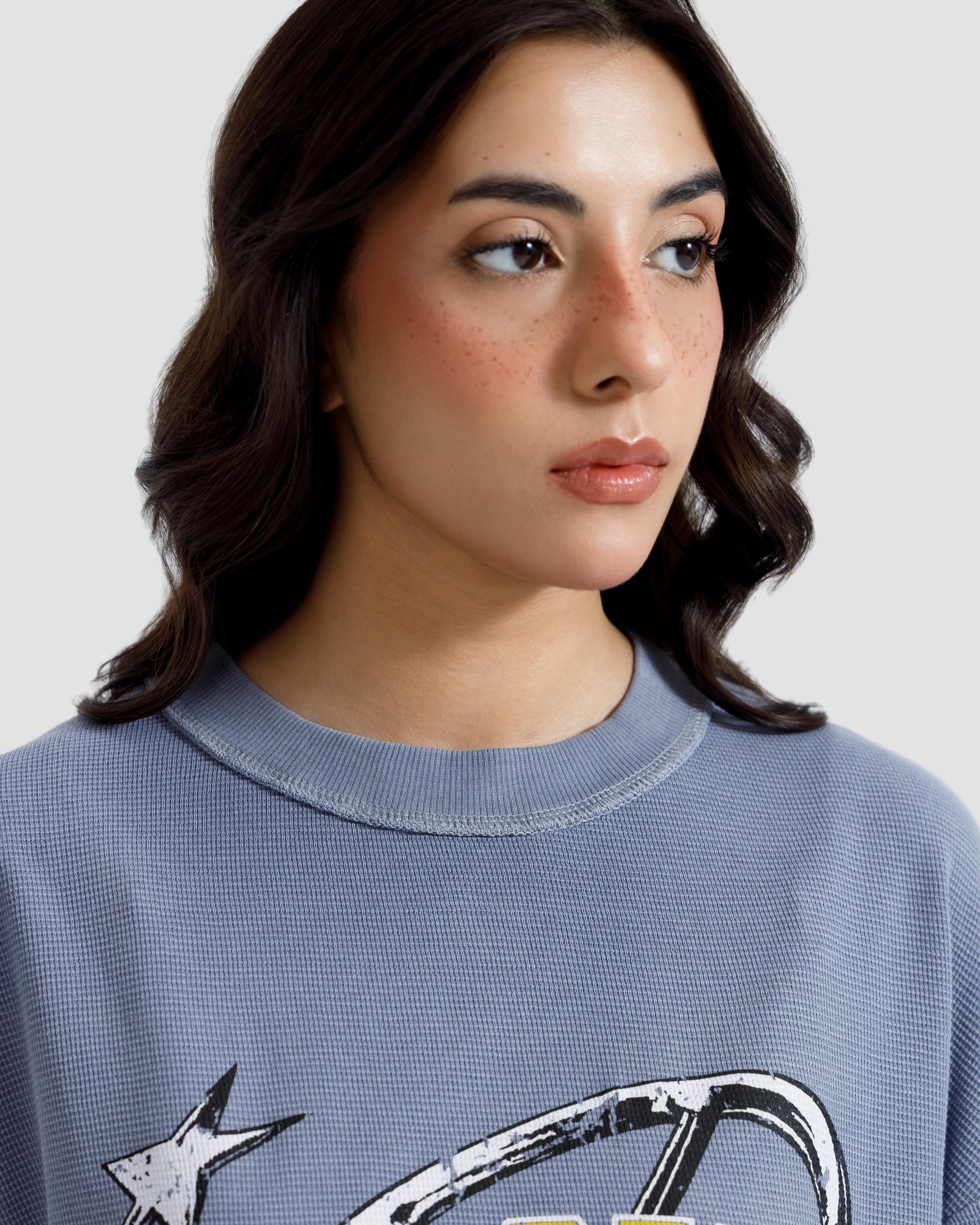 Washed Print Knit Tshirt
