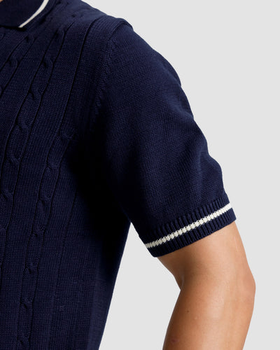 Cable Knit Polo