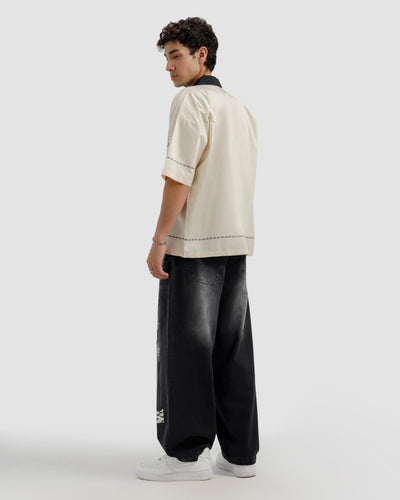 Contrast Collar Shirt