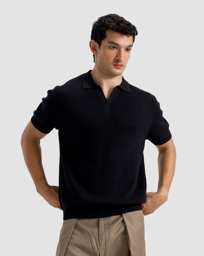 Textured Knit Polo