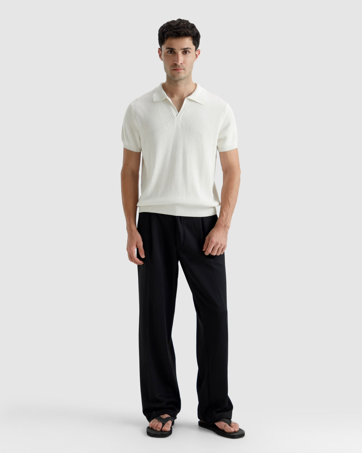 Textured Knit Polo