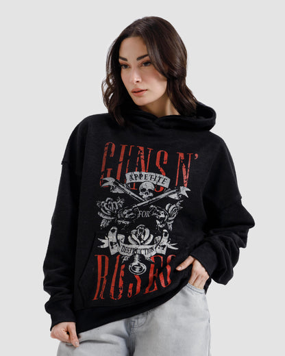 Washed Reverse Detail Guns & Roses Hoodie