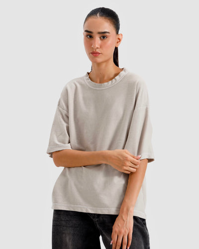 Washed Knit Basic Essential Tshirt